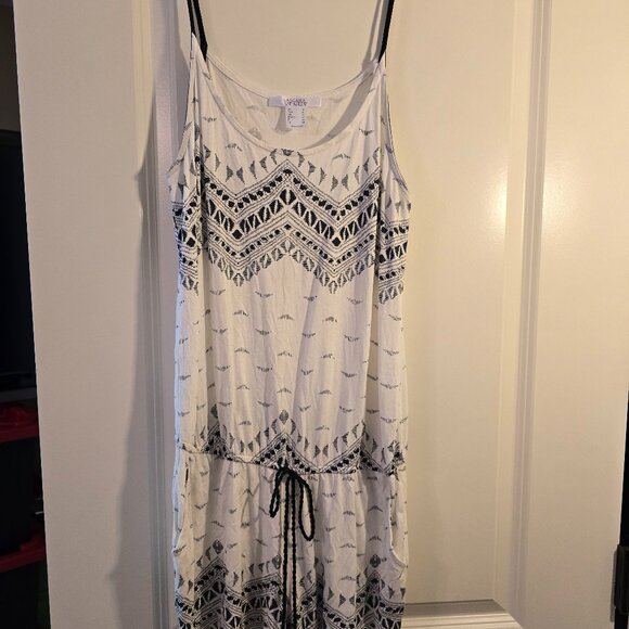 LASCANA FOR VENUS WOMENS CASUAL ROMPER SHORTS Small S Navy White Herringbone - Picture 2 of 13